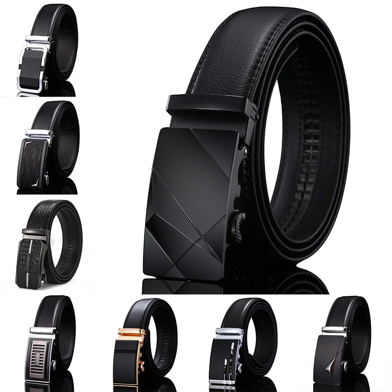 Belt Lengthened 130cm Men's Genuine Leather Automatic Buckle Belt High End Youth Business Leisure Personalized Versatile Belt