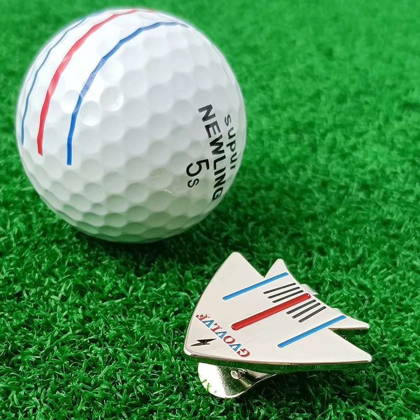 1pc Golf Putting Alignment Aiming Tool Ball Marker With Magnetic Hat Clip Aircraft pattern Golf Training Accessories For Golfer 6
