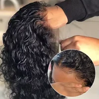 Perruque bouclée sans colle pour femme, fermeture à lacet, vague profonde, cheveux humains, densité 180%, prêt à porter, 5x5, 6x4 1