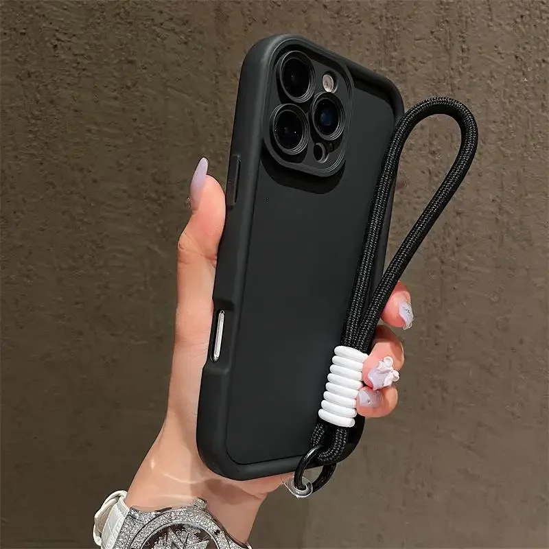 Silicone Shockproof Phone Case with Lanyard and TPU Cover