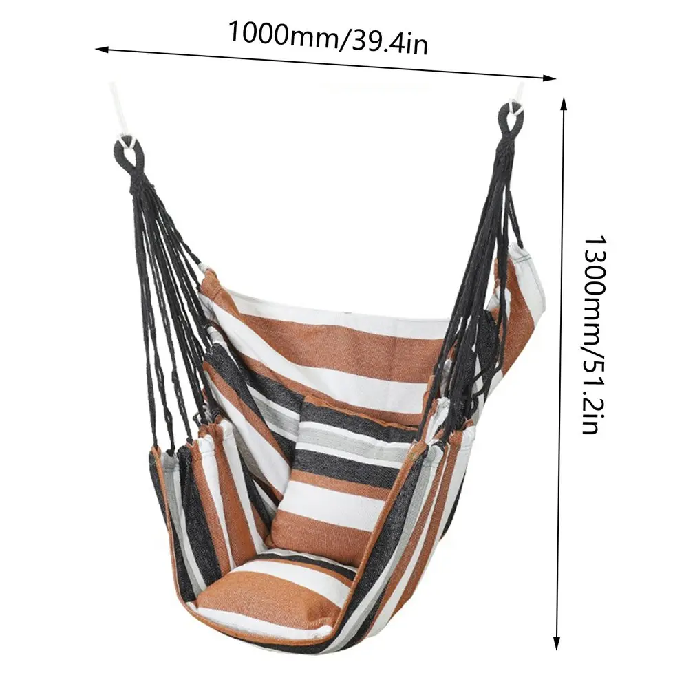 130*100cm Canvas Hanging Hammock Chair Hanging Rope Swing Bed 200KG Load Bearing For Outdoor Garden Porch Beach Camping Travel camping hammock