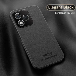 Luxury Business Leather Magnetic Phone Case Cover for HONOR 400 Lite (Black)