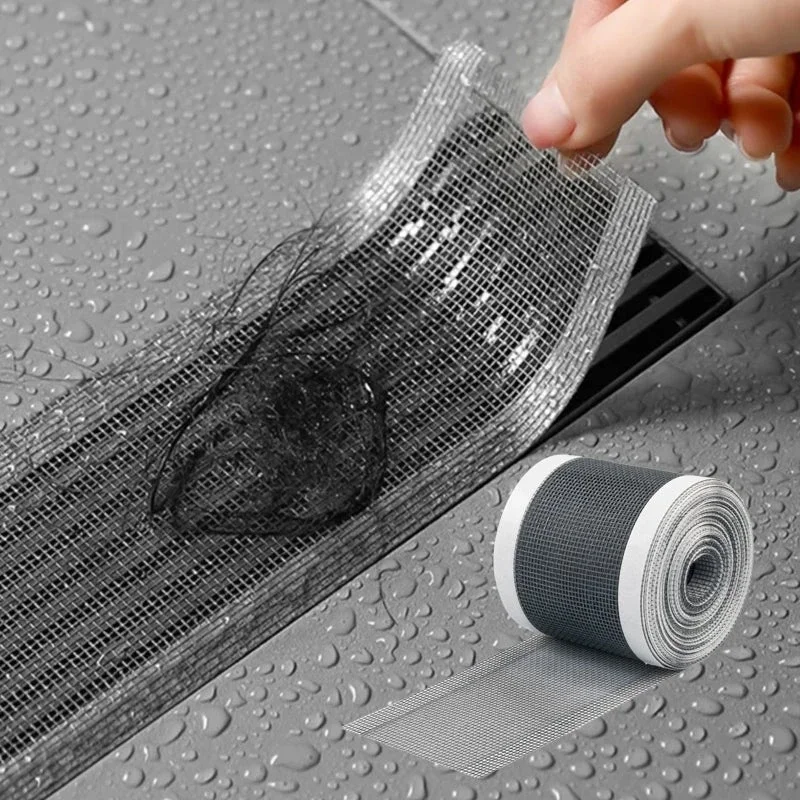 Description Picture 2 of item5/10m Disposable Shower Floor Drain Sticker DIY Hair Catcher Drain Stopper Filter Cover Bathtubs Mesh Kitchen Bathroom Accessory