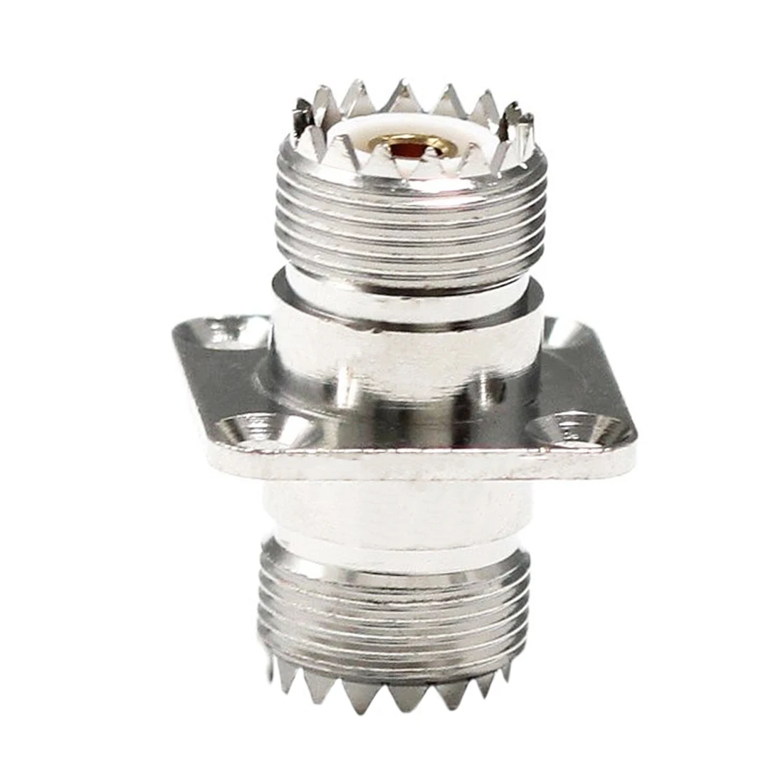 1pc UHF Weibliche Jack Schalter SO239 RF Coax Adapter Konverter 4-loch Panel Mount Chassis Flansch Stecker vernickelt Großhandel