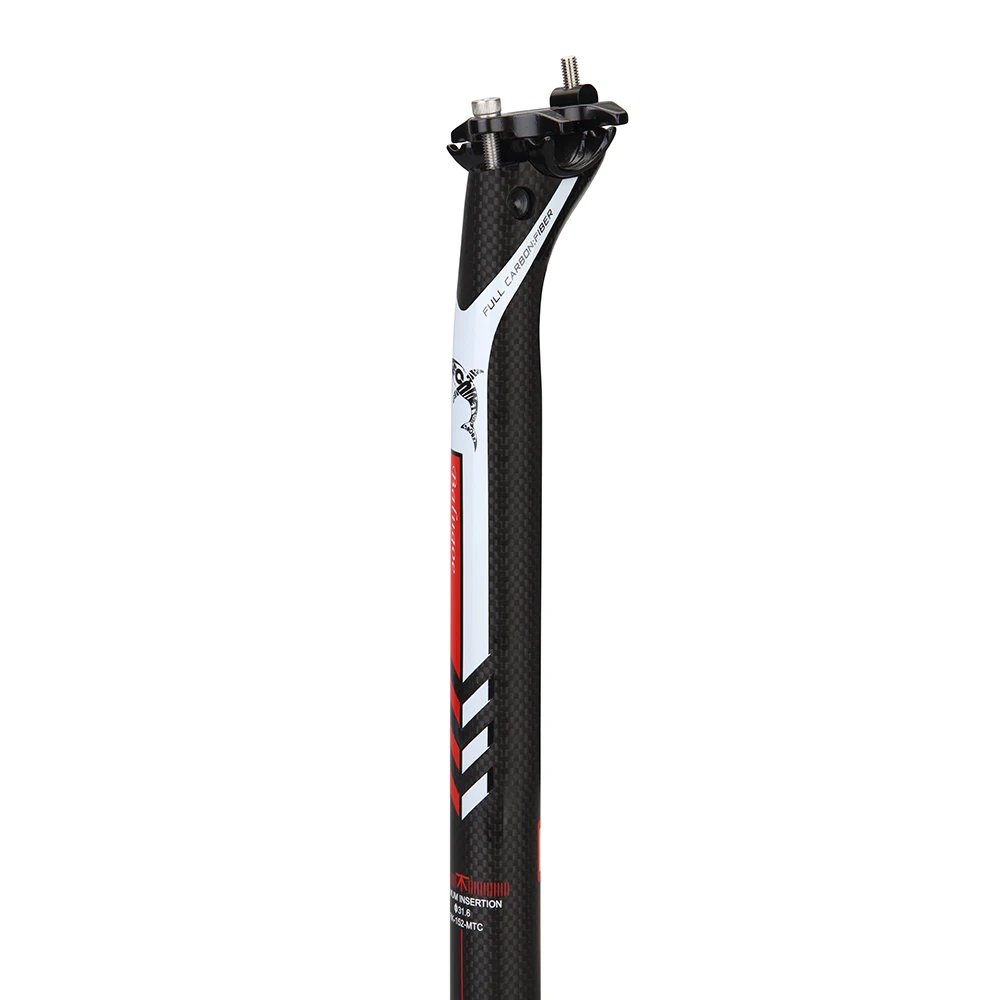Tige De Selle Vélo Carbone 3K BIKECO - 27.2/30.9/31.6mm X 350mm, Ultra-légère, Pour VTT, Route, BMX