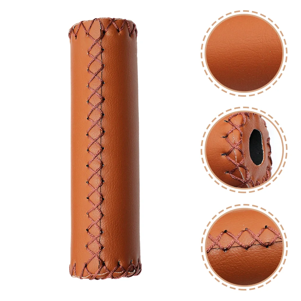 

1Pair PU and Rubber Beach Cruiser Mountain Bike Handlebar Grips (Light Brown)