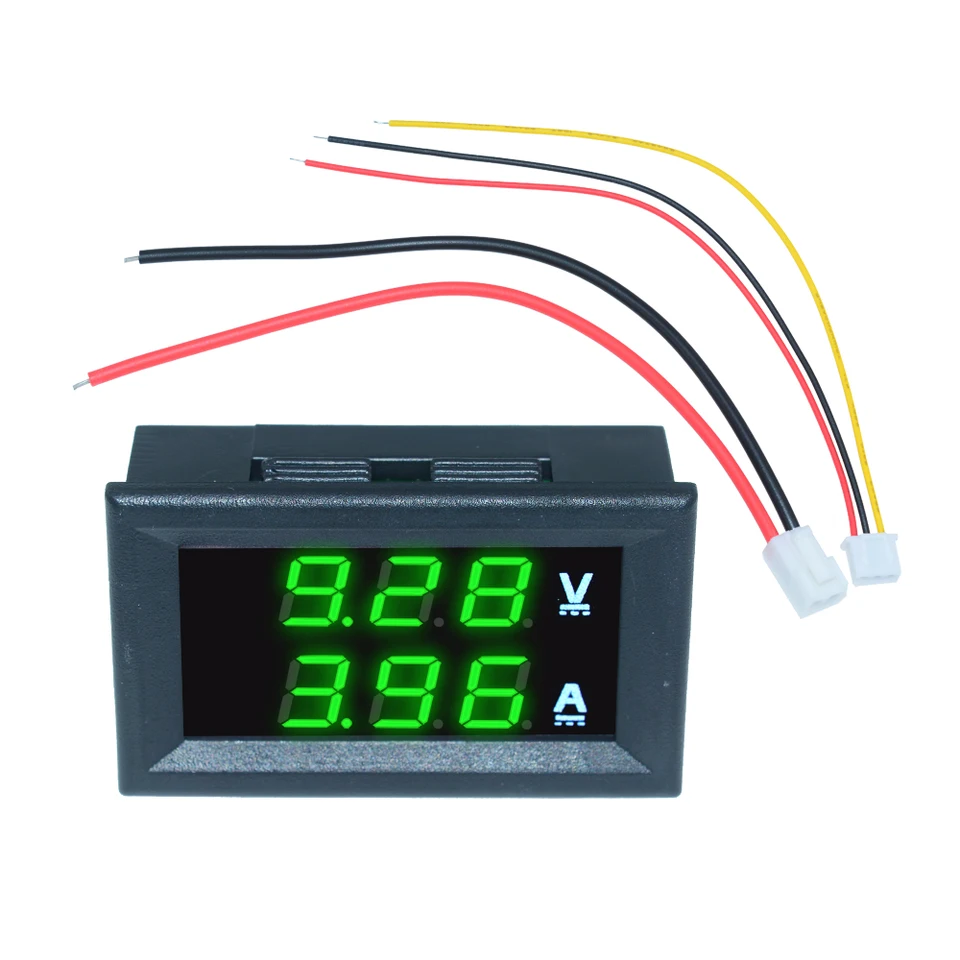 Voltmetro Amperometro Digitale DC - Display 0.28" Rosso/Blu, 0-100V 10A, Doppia Lettura - Foto 8
