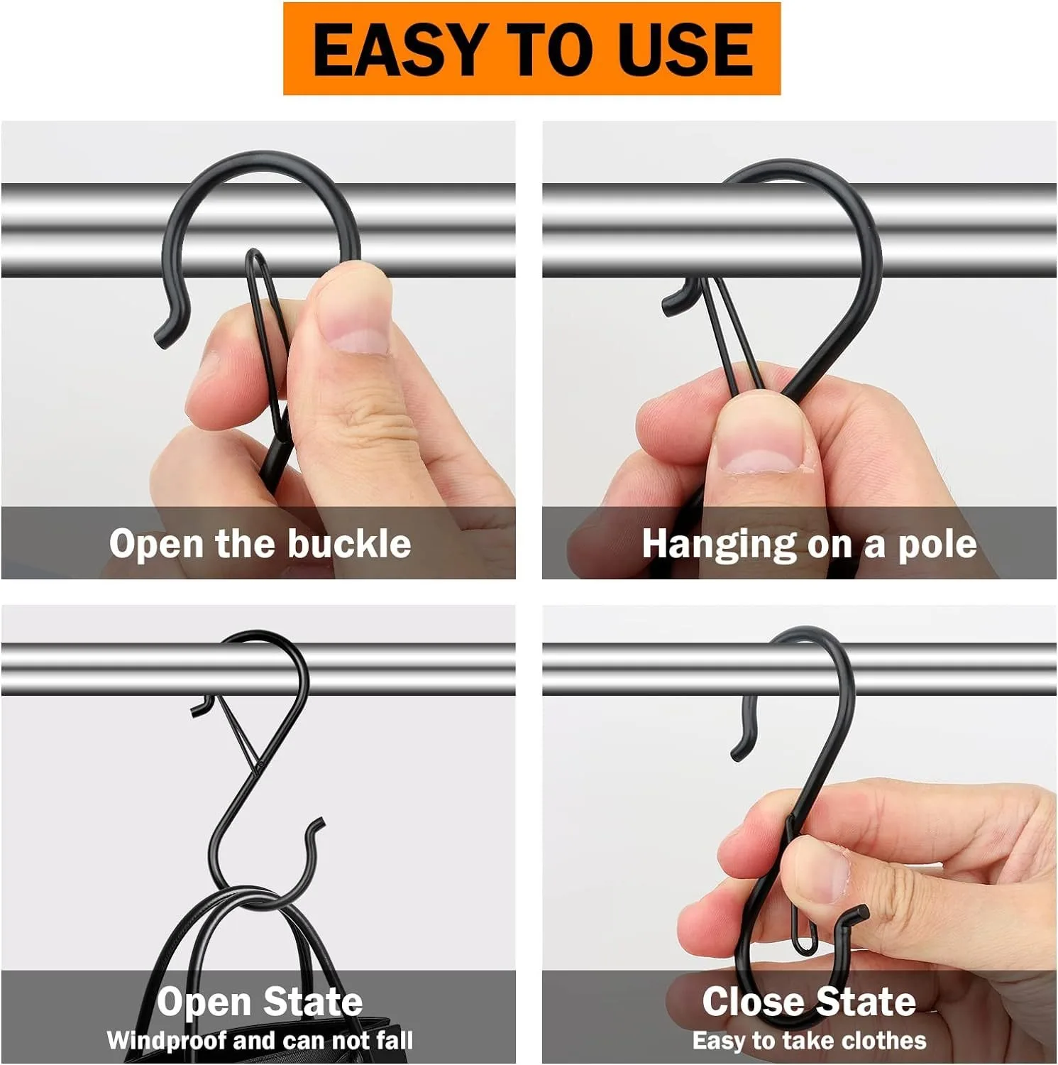 Buckle Design S Hook Kitchen Organizer Pot Rack Garden Hanging Clasp Bags Towel Closet Rod Hanger Hooks S-Shape 2/5/10pcs