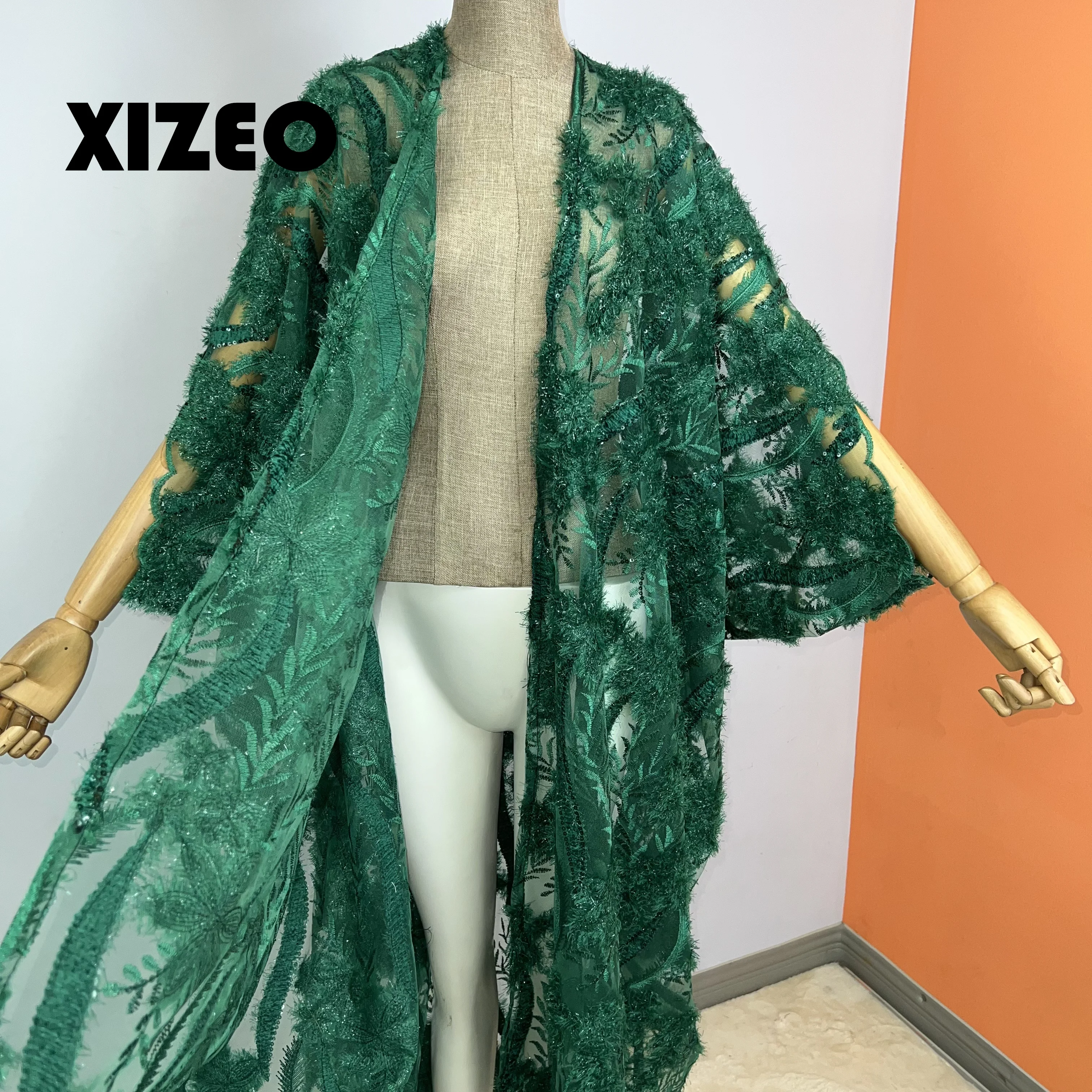 XIZEO Summer Women Cardigan stitch Cocktail sexcy Boho Maxi African Holiday long Sleeve cottonfeeling Robe kimono kaftan