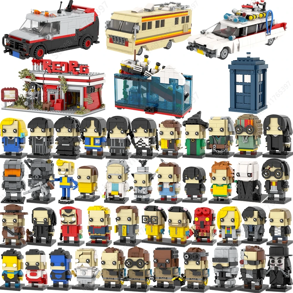 MOOXI Classic Movies Scene Character Vehicle Model Set MOC Bricks DIY ...