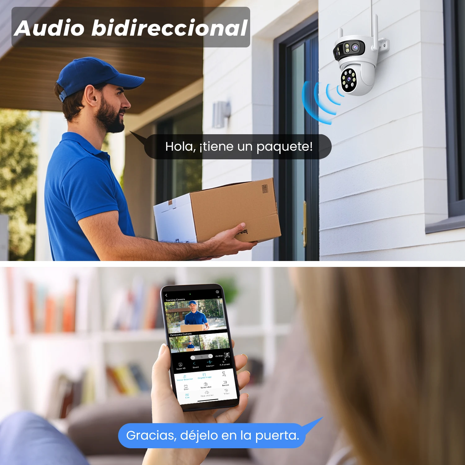 BESDER 15MP Wifi IP Camera PTZ 9MP Three Screen 180° Wide Angle Outdoor Auto Tracking CCTV Security Protection O-Kam Pro 4