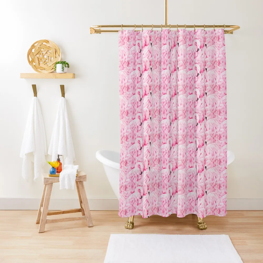 

Pink Flamingo Pattern Shower Curtain Bathroom Showers Waterproof Shower Shower Bath Curtain