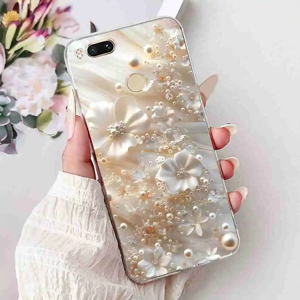 Love Pop Print TPU Soft Silicone Phone Case with Floral Design