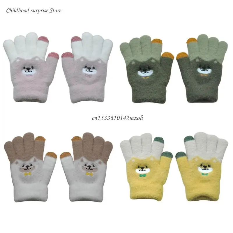

Теплые детские перчатки с медведем. Стильные теплые перчатки, идеально подходящие для активного отдыха. 1 пара. Прямая поставка.