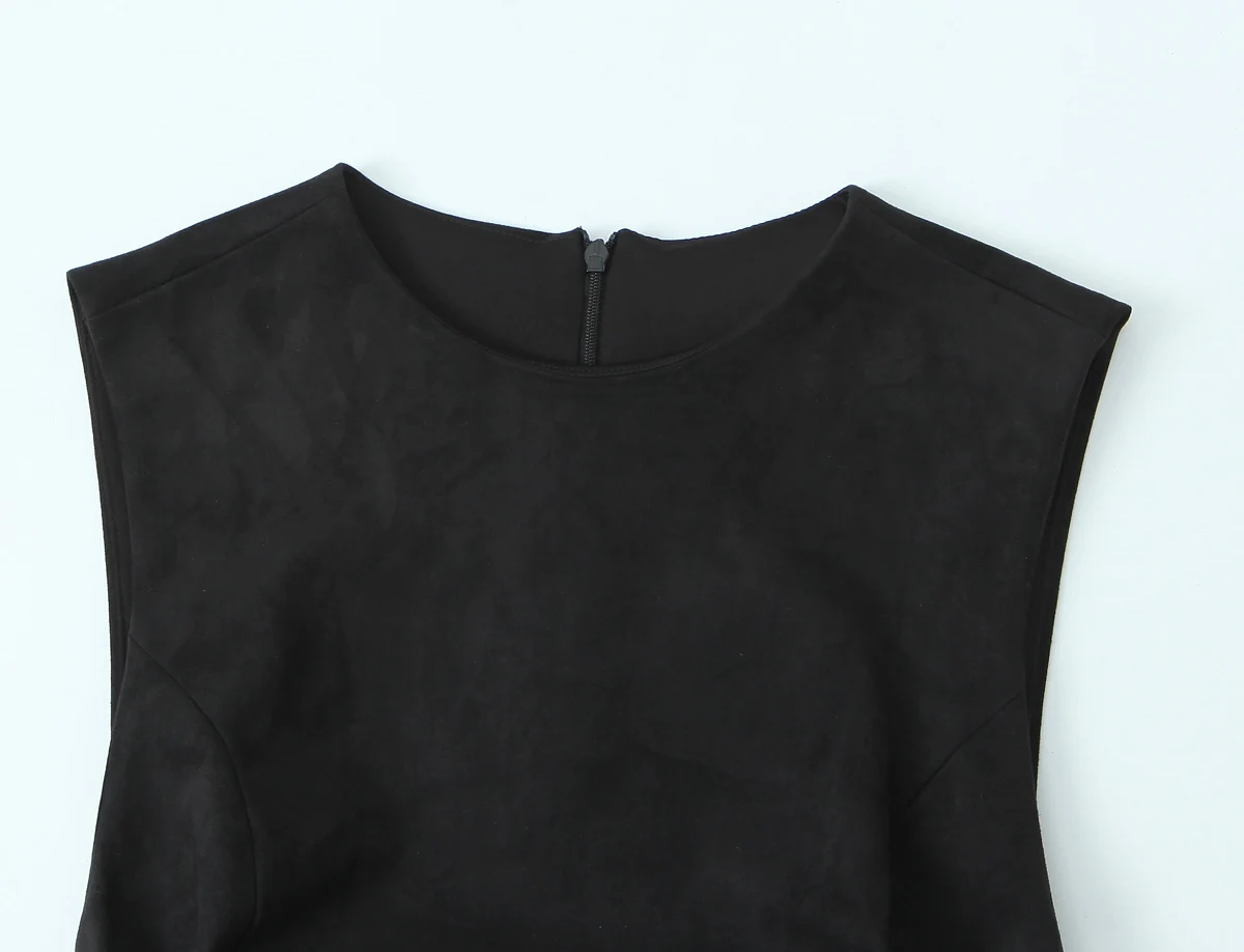 Women French Style Elegant Mini Dress Female Sexy Solid Sleeveless O-Neck Nipped Waist Slim Party Bubble Black Short Dresses