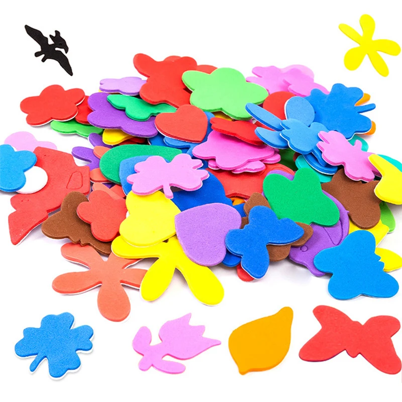 3 Bags Colorful Star Shape Stickers Self Adhesive Eva Sponge Stickers for Children School DIY, Size: 3.5x3.5cm