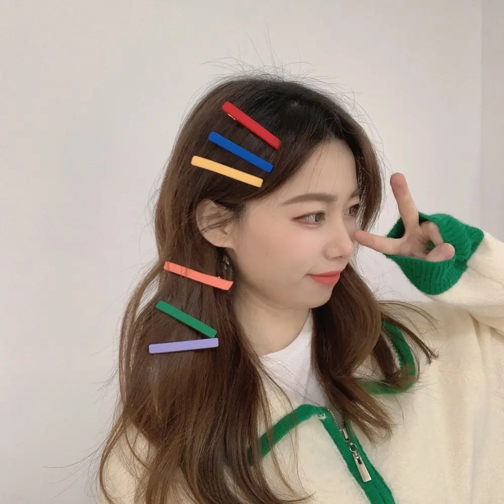 

Retro Simple Ornament Colorful Bangs Clip Headwear Korean Style Barrette BB Clip Women Hair Clip Candy Color Hairpin