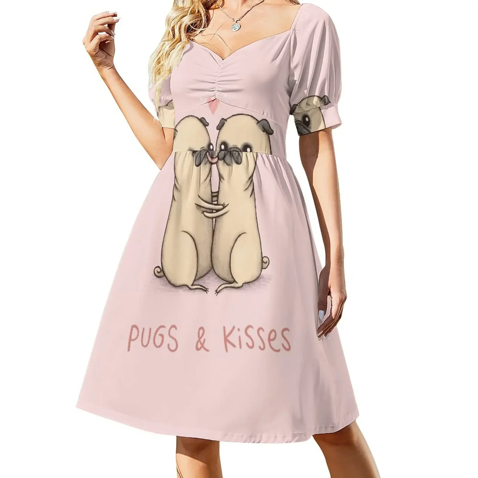 thumbnail image 1 of Pugs & es Vestido de manga corta vestido elegante Ropa de mujer Vestidos gala, 1 of 8