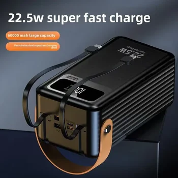 2025 Nuovo Power Bank da 80000 mAh 22,5 W Ricarica super veloce Grande capacità 60000 mAh Comodo alimentatore mobile per esterni