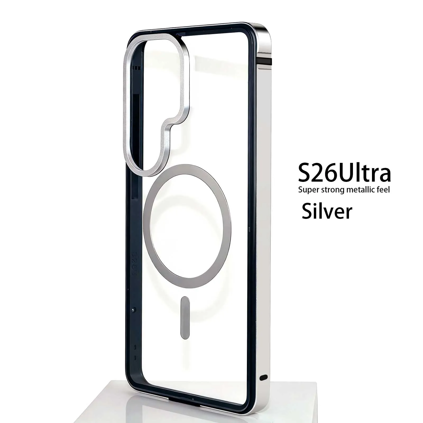 Sleek Aluminum Alloy Magnetic Phone Case with TPU and Transparent Protective Design