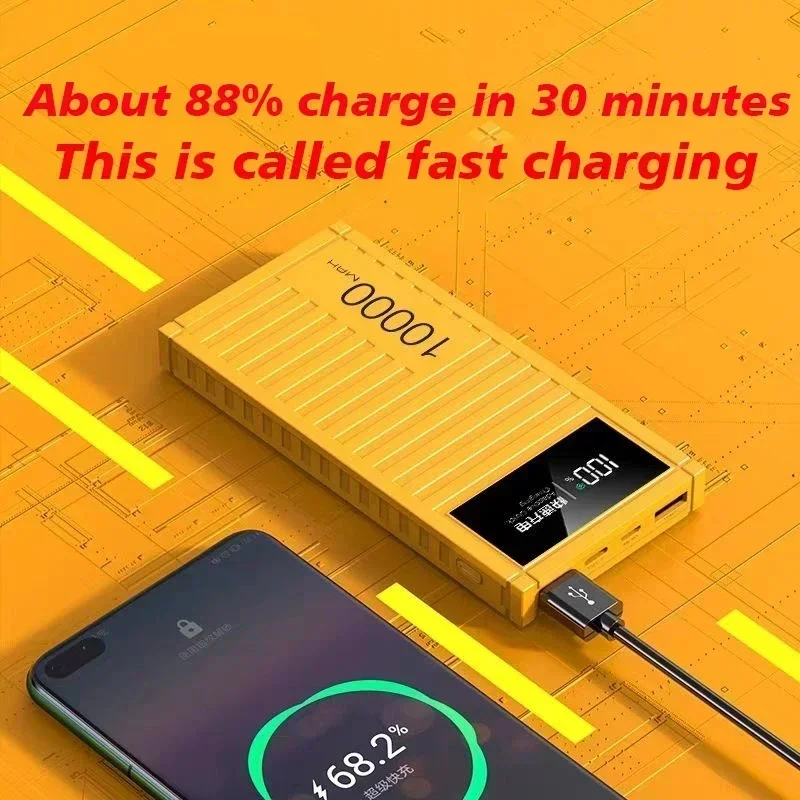 50000mAh Ultra New Power Bank Thin Large Capacity Lightweight Fast Charging Durable Container Mobile Power Supply 2