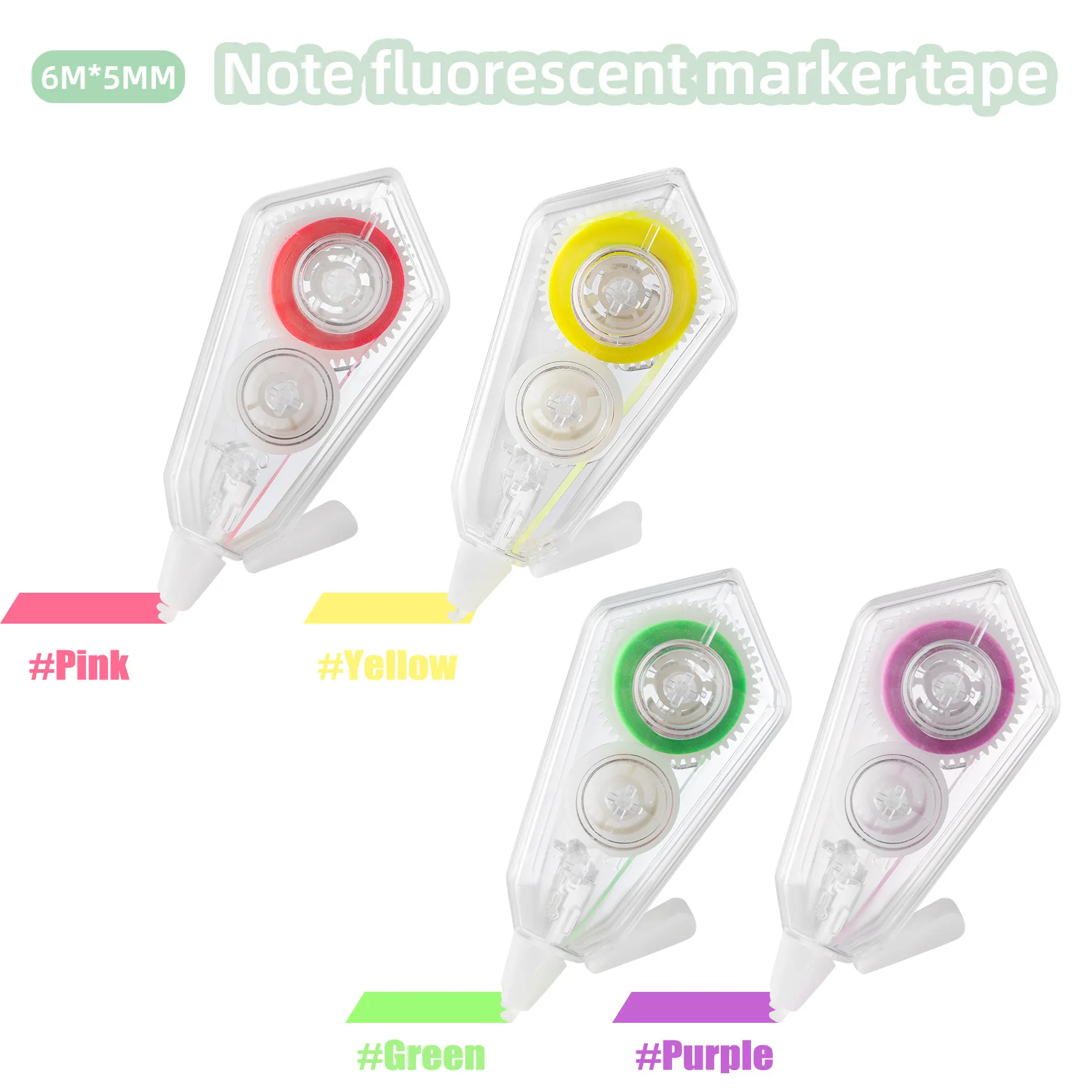 4/6 Roll Transparent Colorful Tabs Tape Writable File Tabs Flags Colored Page Markers For Reading Notes School Office Supplies