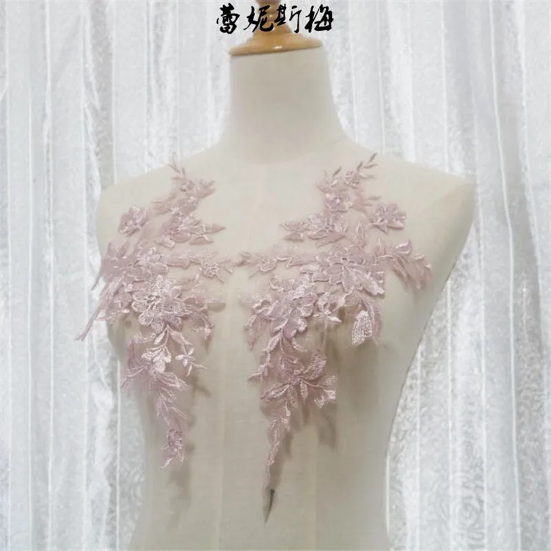 Elegant Floral Embroidery Lace Applique – 45 Colors Wedding Dress Trims