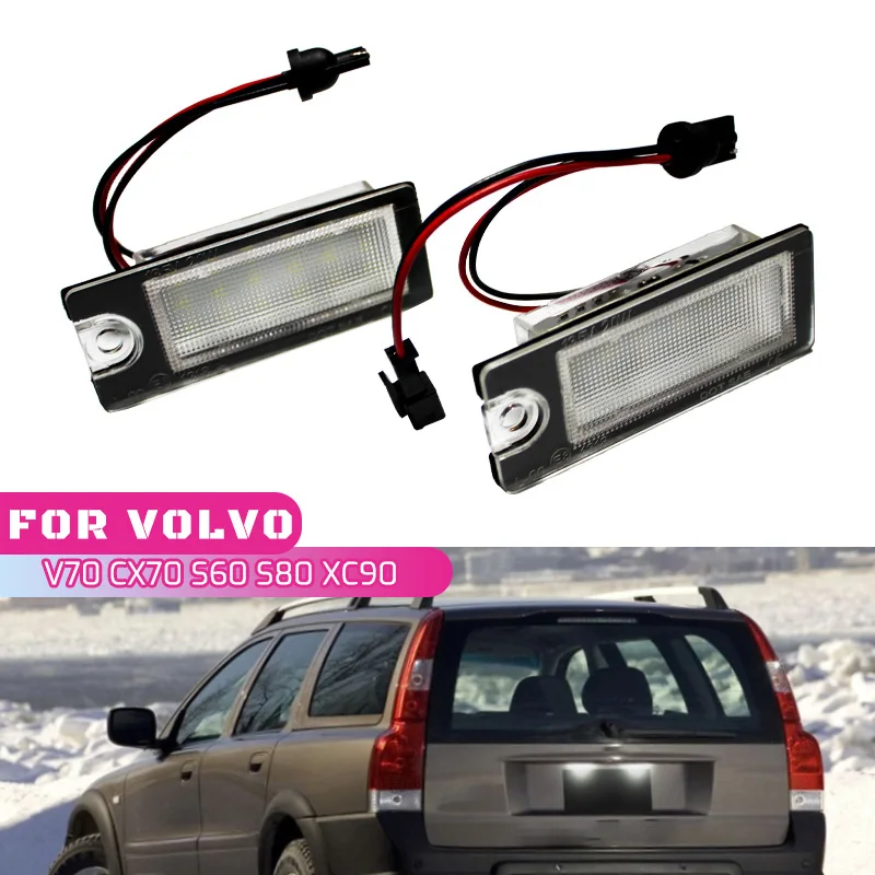 

2 шт. без ошибок, Canbus Φ для Volvo V70 2001-2007 XC70 XC 70 90 S60 S80 3528-SMD, светодиодный номерной знак