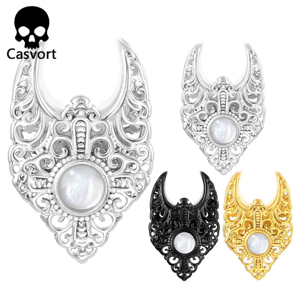 

Casvort 2 шт. Цветочные раковины седла заглушки седла вешалки для Растягивающихся Лоб уха Туннели датчики заглушки пирсинг женские ювелирные изделия для тела