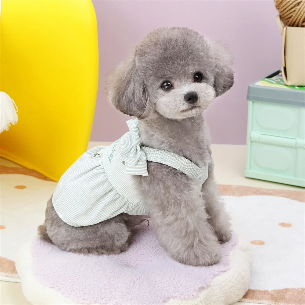 Cute Spring Summer Pet Dog Dress Letter Pattern Small Dogs Clothes Puppy Skirt Chihuahua Pet Costumes Apparel