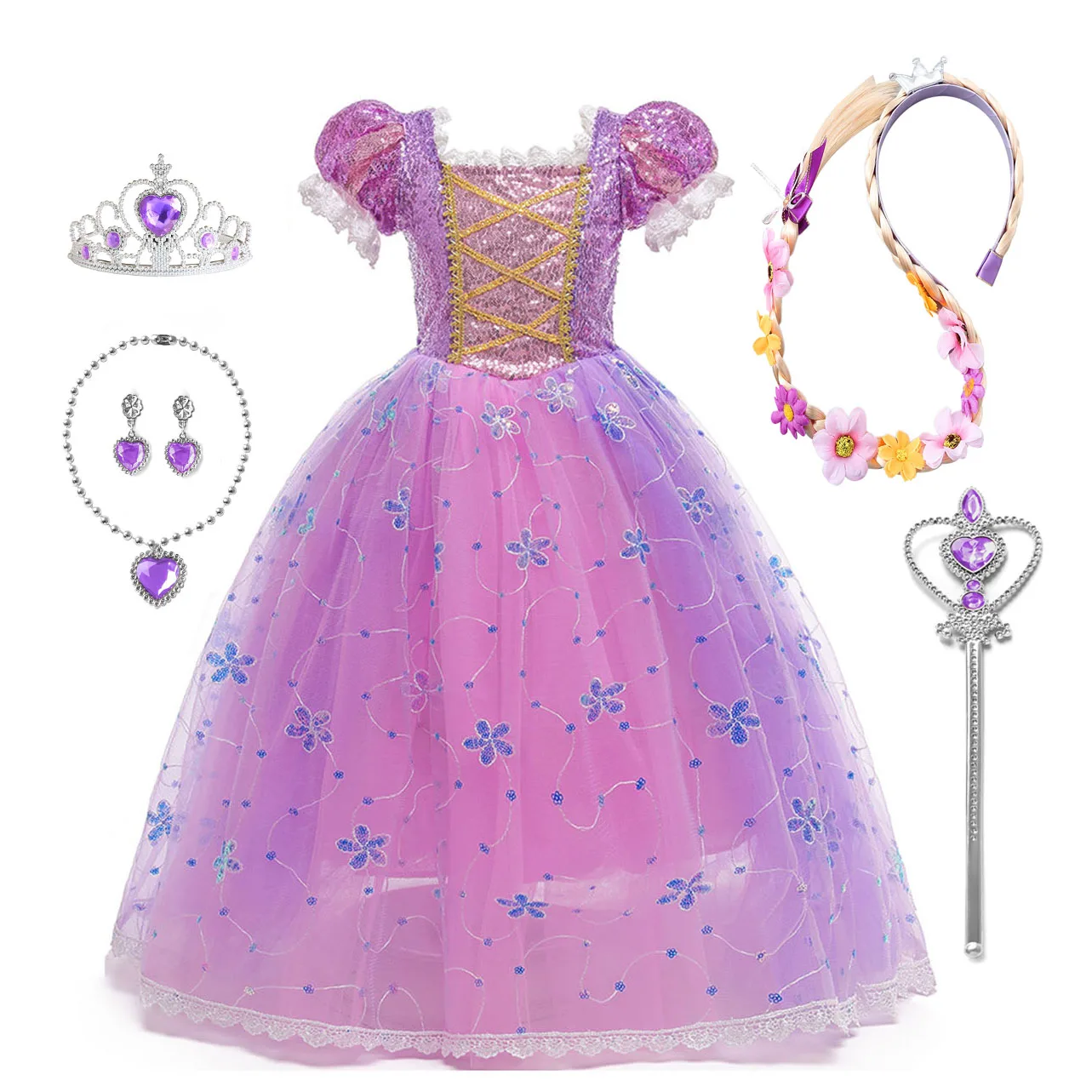 Marendyee Girls Princess Costume for Toddler Halloween Cosplay Dress Birthday Outfit