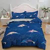 Kids Adult Bed Polyester Bedclothes 3D Dolphin In Blue Sea Queen King Size Bedding Sets Animal Single Quilt Duvet Cover Set 6