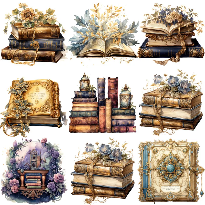 

Retro books Stickers Crafts And Scrapbooking stickers kids toys book Decorative sticker DIY Stationery