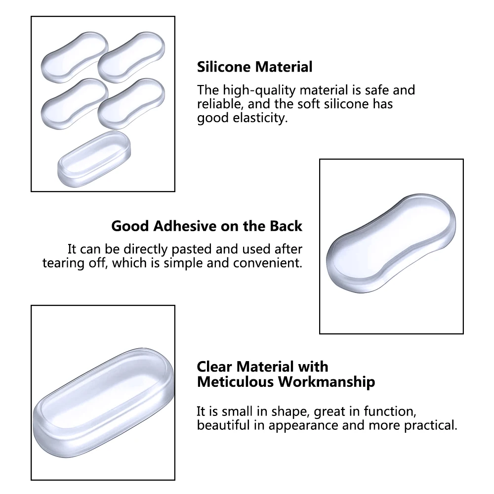 Toilet Seat Bumper Silicone 1 Larger& 4 Small