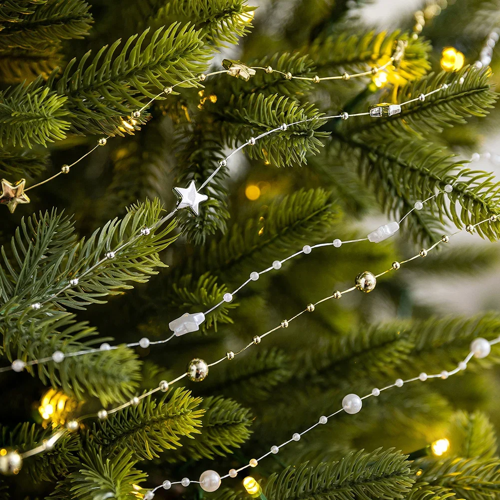 10M Christmas Decor Bead String Flower Wreath Plastic Bead Decoration for Weddings Party Christmas Tree Decor DIY Craft Supplies