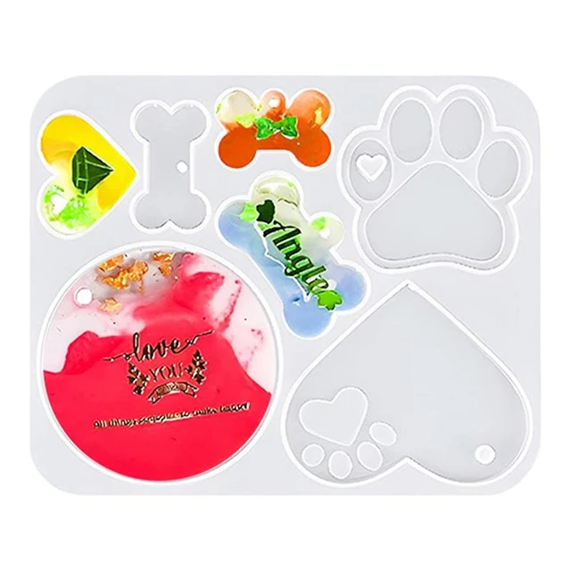 Pet Tag Silicone Mold Dog Bone Paw Fish Heart Shape Pet Collar Tag Resin  Mold Silicone Id Tag For Epoxy Resin Casting Mold - AliExpress