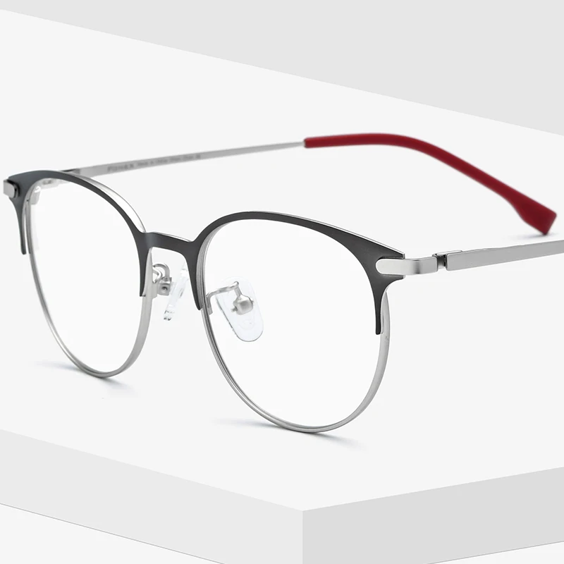 Eyeglasses Frames Eyeglass Frames Alloy Glasses Frame Men Women Vintage Round Eyeglasses Retro Frame Screwless Eyewear 988