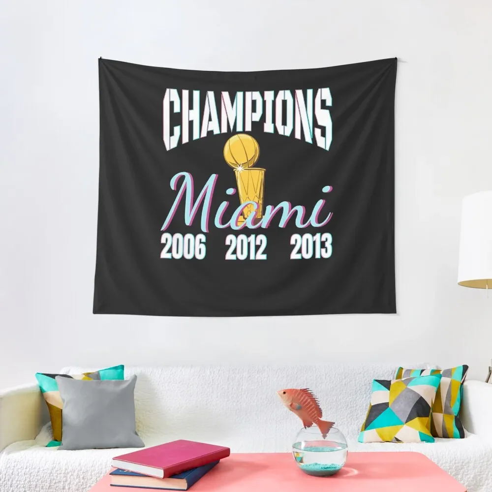 

Miami Champions Championship Trophy Tapestry Hanging Wall Bedrooms Decor Wall Mural Aesthetics For Room Tapestry