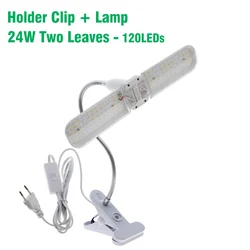 Foldable Full Spectrum LED Grow Light Bulb for Indoor Plants and Seedlings (Holder Clip 24W)