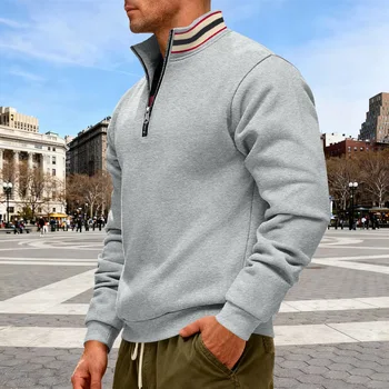 Stand-up Collar Half Zipper Men's Sports & Fitness Sweatshirt