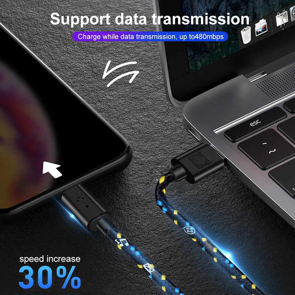 USB Type C Cable Fast Charging 1m/2m/3m For Samsung S9 Note 9 Huawei P20 Pro Xiaomi
