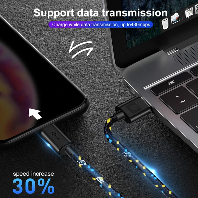 Cable de USB Type c charge rapide câbles de USB c type-c chargeur de cordon de données