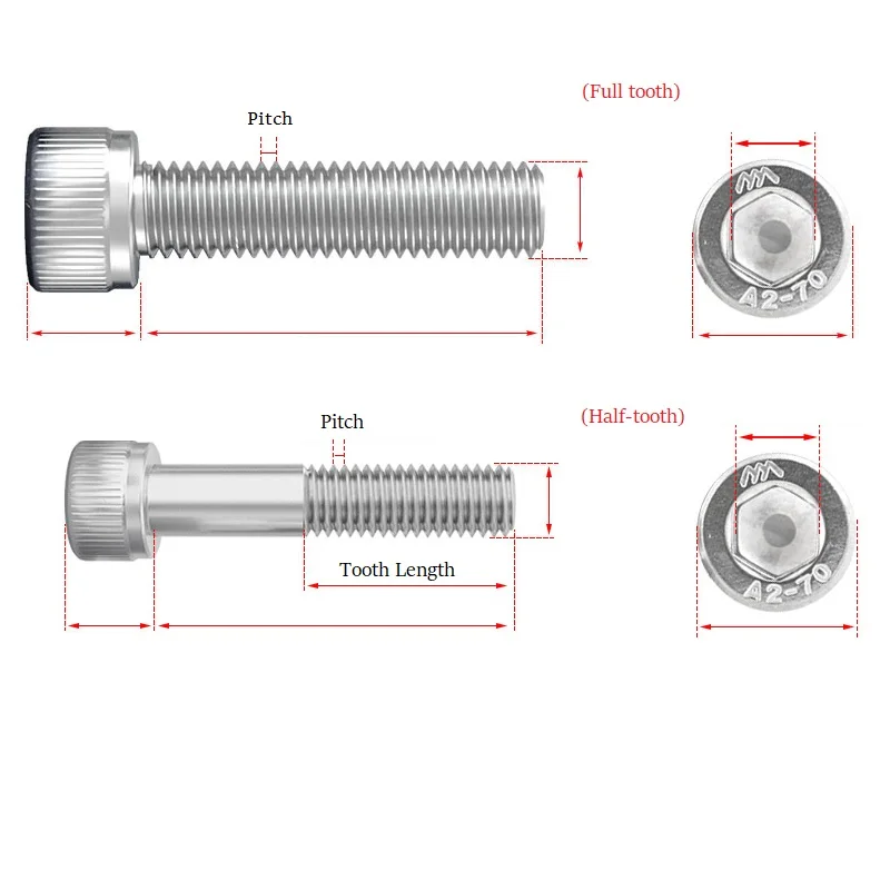 3/8-24 Stainless Steel Button Socket Head Cap Screws (Choose Length