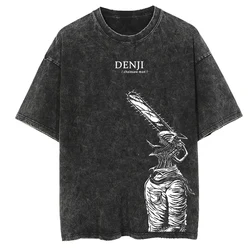 Vintage Acid Wash Cotton Oversized T - Shirt - Unisex Casual Summer Short Sleeve Top - XXXL (Black 1)