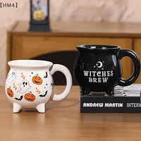 、1HM4 DeelHalloween Magicien Pot Magique Tasse En Céramique Ornement Décoratif Citrouille Fantôme Thé De L'après-Mé Petit Déjeuner Tasse De Lait Cadeau D'Halloween 2