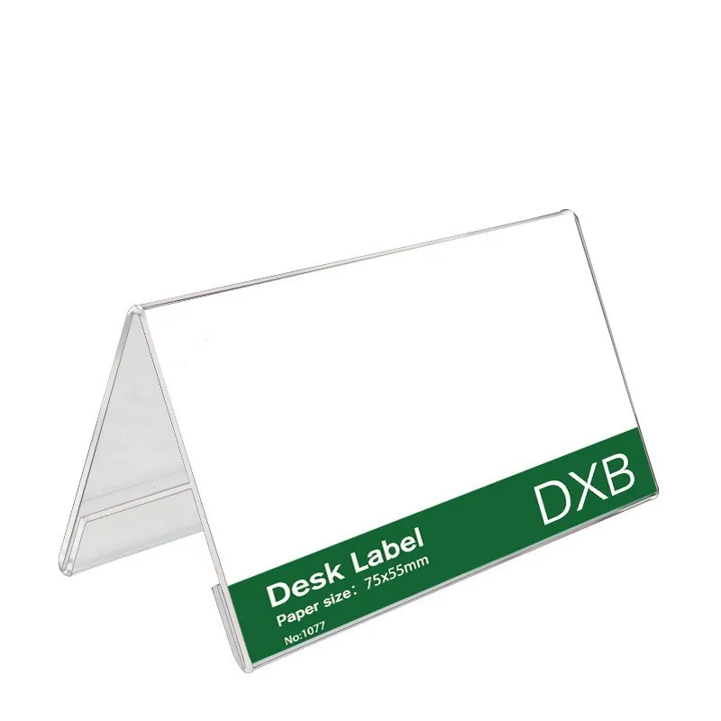 10 Pack Clear Acrylic Label Holders – 9x6 Cm Slanted Tabletop Sign Stands For Price Tags & Cards