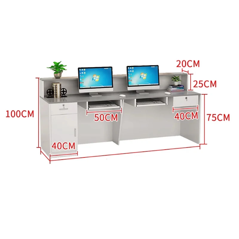 Retro Beauty Reception Desks Counter Storage Aesthetic Mostrador Commercial Furniture