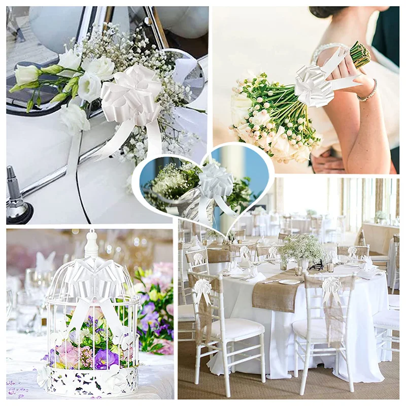 Lot De 50 Nœuds De Décoration D'antenne/de Voiture En Satin Bordeaux Pour Mariage