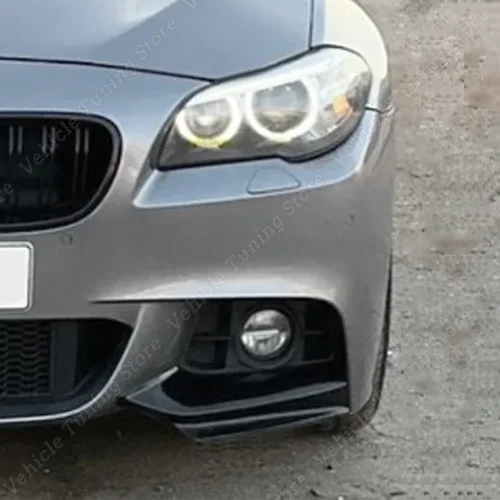 BMW 5 시리즈 F10 F11 M 스포츠 520i 530i 2010-2016 광택 블랙 자동차 앞 범퍼 립 스플리터 스포일러 디퓨저 바디 튜닝 키트 4