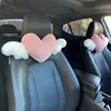1pc Cute Cartoon Car Headrest Pillow Neck Support Pillow Love Heart Back Waist Pillow Seat Back Cushion Car Interior Decoration 2